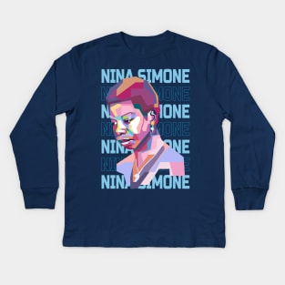 Abstract Nina Simone in WPAP Kids Long Sleeve T-Shirt
